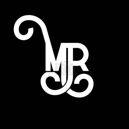 Ilustración de Diseño de Logo MR Letter. Letras iniciales icono del logotipo de MR. Carta abstracta MR plantilla de diseño de logotipo mínimo. M R vector de diseño de letras con colores negros. Logotipo mr - Imagen libre de derechos