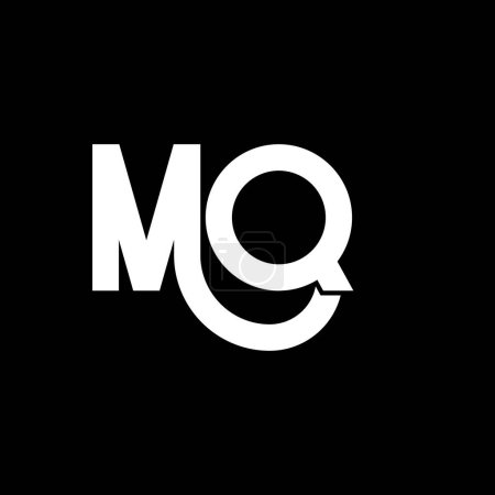 Ilustración de Diseño de Logo Carta MQ. Letras iniciales icono del logotipo de MQ. Carta abstracta MQ plantilla de diseño de logotipo minimalista. M Q vector de diseño de letras con colores negros. logotipo mq - Imagen libre de derechos