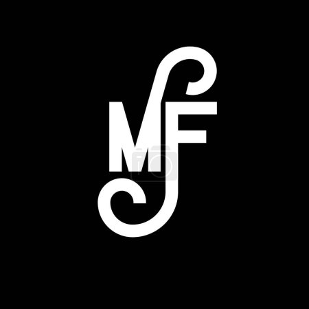 Ilustración de Diseño de Logo Carta MF. Letras iniciales icono del logotipo de MF. Carta abstracta MF plantilla de diseño de logotipo minimalista. M F vector de diseño de letras con colores negros. Logotipo mf - Imagen libre de derechos