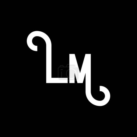 Téléchargez les illustrations : LM Lettre Logo Design. Lettres initiales LM icône du logo. Lettre abstraite LM modèle de conception de logo minimal. L M vecteur de conception de lettre avec des couleurs noires. Logo lm - en licence libre de droit
