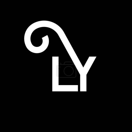 Illustration for LY Letter Logo Design. Initial letters LY logo icon. Abstract letter LY minimal logo design template. L Y letter design vector with black colors. ly logo - Royalty Free Image