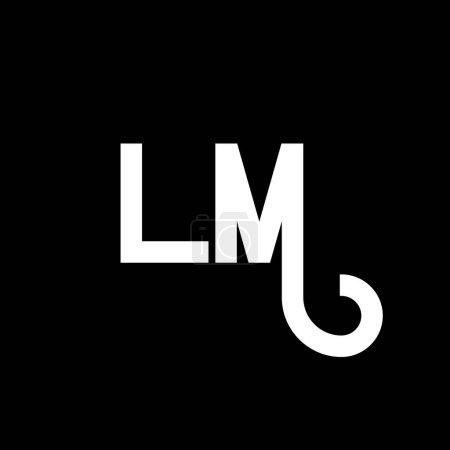 Ilustración de Diseño de Logo Carta LM. Letras iniciales icono del logotipo de LM. Carta abstracta LM plantilla de diseño de logotipo minimalista. L M vector de diseño de letras con colores negros. Logotipo lm - Imagen libre de derechos