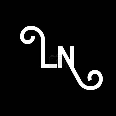 Illustration for LN Letter Logo Design. Initial letters LN logo icon. Abstract letter LN minimal logo design template. L N letter design vector with black colors. ln logo - Royalty Free Image