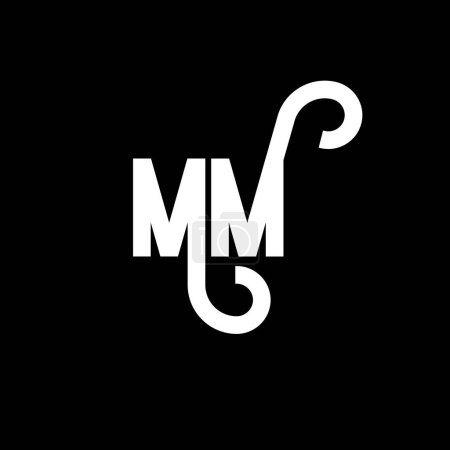 Illustration for MM Letter Logo Design. Initial letters MM logo icon. Abstract letter MM minimal logo design template. M M letter design vector with black colors. mm logo - Royalty Free Image