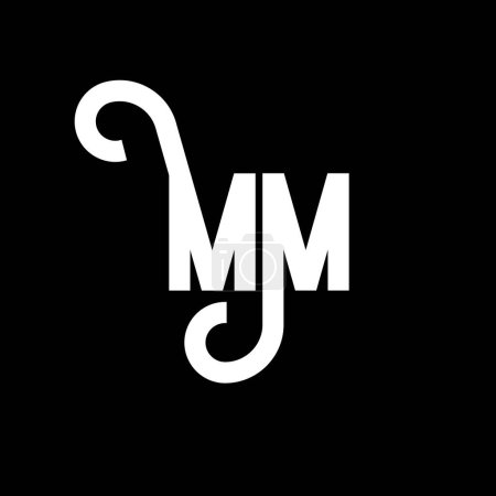 Ilustración de Diseño de Logo MM Letter. Letras iniciales MM logo icon. Plantilla de diseño de logotipo minimalista MM de letra abstracta. M M vector de diseño de letras con colores negros. logo mm - Imagen libre de derechos