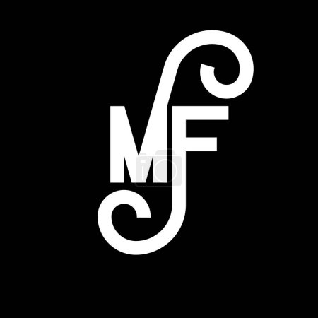 Ilustración de Diseño de Logo Carta MF. Letras iniciales icono del logotipo de MF. Carta abstracta MF plantilla de diseño de logotipo minimalista. M F vector de diseño de letras con colores negros. Logotipo mf - Imagen libre de derechos