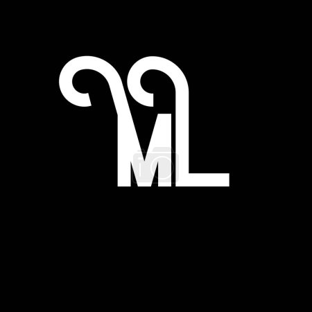 Téléchargez les illustrations : ML Lettre Logo Design. Lettres initiales icône du logo ML. Lettre abstraite ML modèle de conception de logo minimal. M L vecteur de conception de lettre avec des couleurs noires. logo ml - en licence libre de droit