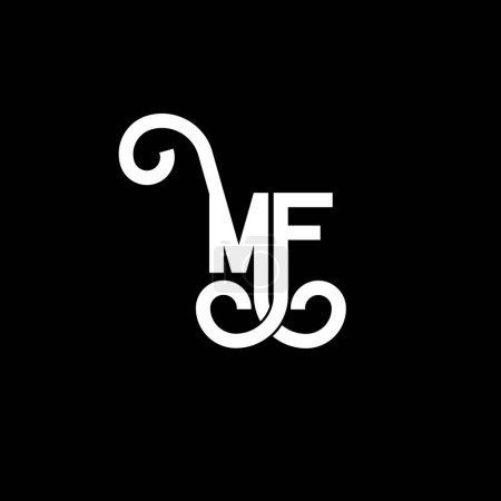 Illustration for MF Letter Logo Design. Initial letters MF logo icon. Abstract letter MF minimal logo design template. M F letter design vector with black colors. mf logo - Royalty Free Image
