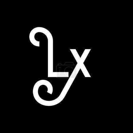 Illustration for LX Letter Logo Design. Initial letters LX logo icon. Abstract letter LX minimal logo design template. L X letter design vector with black colors. lx logo - Royalty Free Image