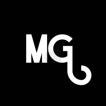 Ilustración de Diseño de Logo MG Letter. Letras iniciales MG logo icon. Plantilla de diseño de logotipo minimalista MG de letra abstracta. M G vector de diseño de letras con colores negros. logo mg - Imagen libre de derechos