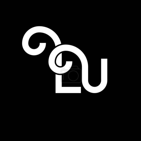 Ilustración de Diseño de Logo Carta LU. Letras iniciales icono del logotipo de LU. Plantilla de diseño de logotipo minimalista LU de letra abstracta. L U vector de diseño de letras con colores negros. Logotipo lu - Imagen libre de derechos