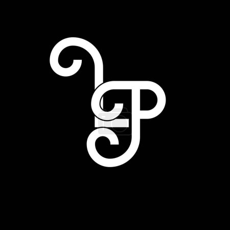 Illustration for LP Letter Logo Design. Initial letters LP logo icon. Abstract letter LP minimal logo design template. L O letter design vector with black colors. lp logo - Royalty Free Image