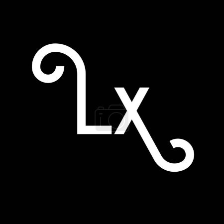 Téléchargez les illustrations : LX Lettre Logo Design. Lettres initiales icône du logo LX. Modèle abstrait de conception de logo LX lettre minimale. L X vecteur de conception de lettre avec des couleurs noires. Logo lx - en licence libre de droit