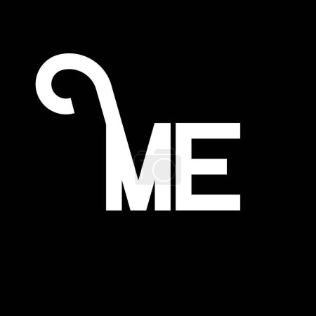 Ilustración de ME Carta Logo Design. Letras iniciales icono del logotipo ME. Carta abstracta ME plantilla de diseño de logotipo minimalista. M E vector de diseño de letras con colores negros. Logotipo - Imagen libre de derechos