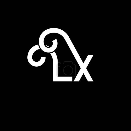 Ilustración de Diseño del logotipo de la carta LX. Letras iniciales icono del logotipo LX. Plantilla de diseño de logotipo minimalista LX de letra abstracta. L X vector de diseño de letras con colores negros. Logotipo lx - Imagen libre de derechos
