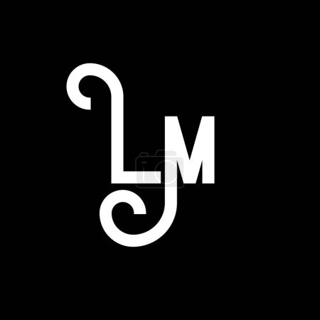 Ilustración de Diseño de Logo Carta LM. Letras iniciales icono del logotipo de LM. Carta abstracta LM plantilla de diseño de logotipo minimalista. L M vector de diseño de letras con colores negros. Logotipo lm - Imagen libre de derechos