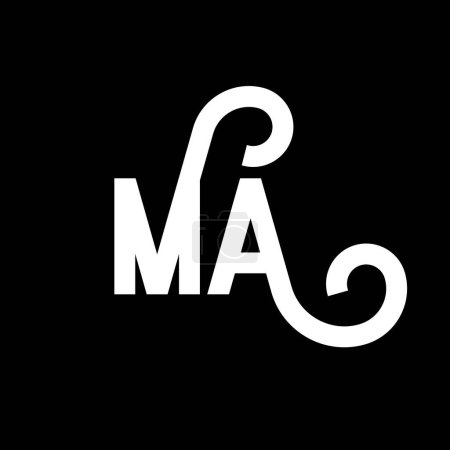 Ilustración de MA Carta Diseño de Logo. Letras iniciales MA icono del logotipo. Carta abstracta MA plantilla de diseño de logotipo minimalista. M Un vector de diseño de letras con colores negros. logotipo ma - Imagen libre de derechos