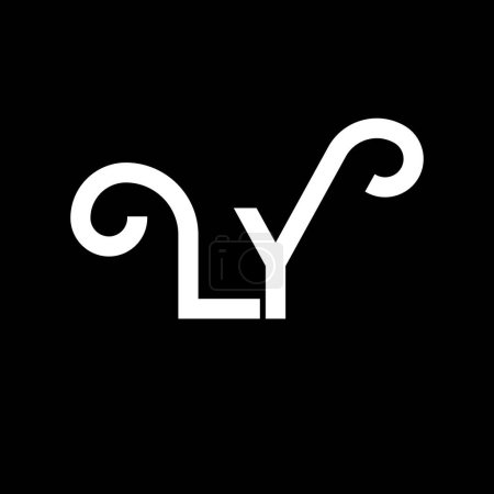 Ilustración de Diseño de Logo LY Letter. Letras iniciales LY logo icon. Carta abstracta LY plantilla de diseño de logotipo minimalista. L Y vector de diseño de letras con colores negros. Logotipo - Imagen libre de derechos