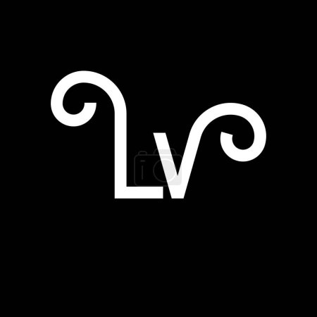 Ilustración de Diseño de Logo Carta LV. Letras iniciales icono del logotipo de LV. Plantilla de diseño de logotipo minimalista LV carta abstracta. L V vector de diseño de letras con colores negros. Logotipo lv - Imagen libre de derechos