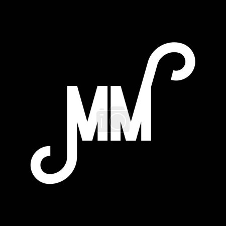 Ilustración de Diseño de Logo MM Letter. Letras iniciales MM logo icon. Plantilla de diseño de logotipo minimalista MM de letra abstracta. M M vector de diseño de letras con colores negros. logo mm - Imagen libre de derechos