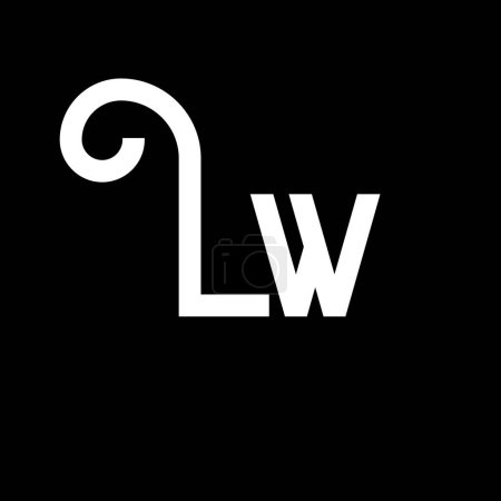 Illustration for LW Letter Logo Design. Initial letters LW logo icon. Abstract letter LW minimal logo design template. L W letter design vector with black colors. lw logo - Royalty Free Image