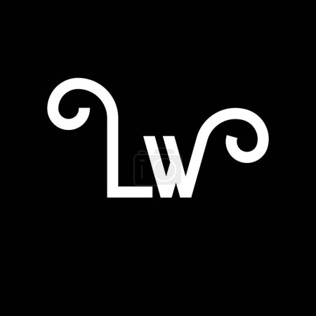 LW Letter Logo Design. Initial letters LW logo icon. Abstract letter LW minimal logo design template. L W letter design vector with black colors. lw logo