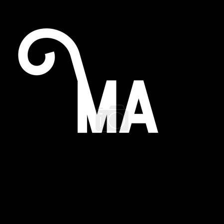 Ilustración de MA Carta Diseño de Logo. Letras iniciales MA icono del logotipo. Carta abstracta MA plantilla de diseño de logotipo minimalista. M Un vector de diseño de letras con colores negros. logotipo ma - Imagen libre de derechos