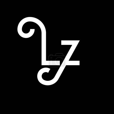 Ilustración de Diseño del logotipo de la letra LZ. Letras iniciales icono del logotipo de LZ. Plantilla de diseño de logotipo minimalista LZ carta abstracta. L Z vector de diseño de letras con colores negros. Logotipo lz - Imagen libre de derechos