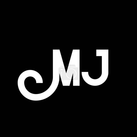 Ilustración de Diseño de Logo Carta MJ. Letras iniciales icono del logotipo de MJ. Carta abstracta MJ plantilla de diseño de logotipo minimalista. M J vector de diseño de letras con colores negros. logo mj - Imagen libre de derechos