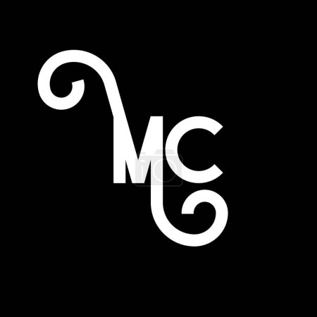 Illustration for MC Letter Logo Design. Initial letters MC logo icon. Abstract letter MC minimal logo design template. M C letter design vector with black colors. mc logo - Royalty Free Image