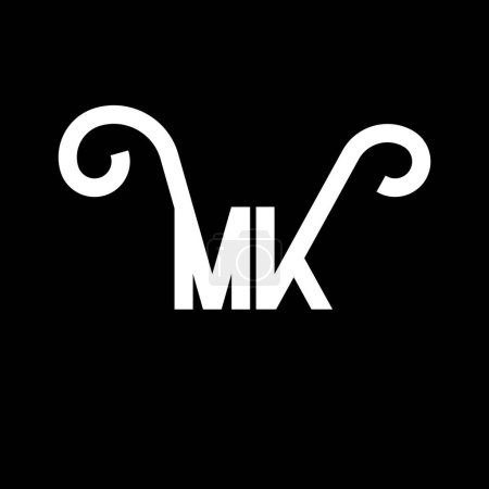 Téléchargez les illustrations : MK Lettre Logo Design. Lettres initiales icône logo MK. Lettre abstraite MK modèle de conception de logo minimal. M K vecteur de conception de lettre avec des couleurs noires. logo mk - en licence libre de droit