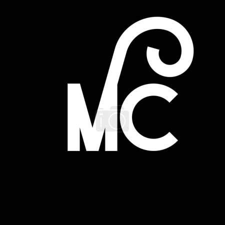 Téléchargez les illustrations : MC Letter Logo Design. Lettres initiales icône du logo MC. Modèle de conception de logo minimal MC lettre abstraite. M C vecteur de conception de lettre avec des couleurs noires. logo mc - en licence libre de droit
