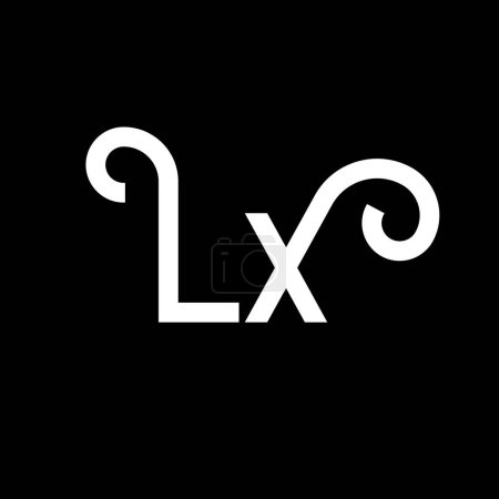 Téléchargez les illustrations : LX Lettre Logo Design. Lettres initiales icône du logo LX. Modèle abstrait de conception de logo LX lettre minimale. L X vecteur de conception de lettre avec des couleurs noires. Logo lx - en licence libre de droit