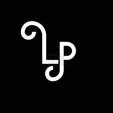Illustration for LP Letter Logo Design. Initial letters LP logo icon. Abstract letter LP minimal logo design template. L O letter design vector with black colors. lp logo - Royalty Free Image