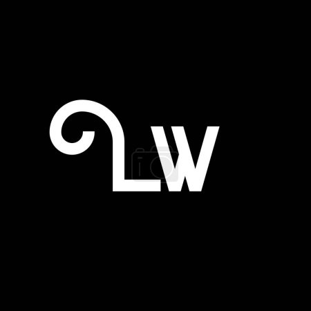 Ilustración de Diseño de Logo Carta LW. Letras iniciales icono del logotipo de LW. Plantilla de diseño de logotipo minimalista LW de letra abstracta. L W vector de diseño de letras con colores negros. Logotipo lw - Imagen libre de derechos