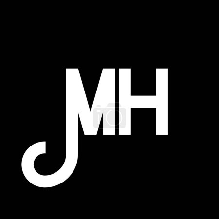 Ilustración de Diseño de Logo Carta MH. Letras iniciales MH icono del logotipo. Carta abstracta MH plantilla de diseño de logotipo minimalista. M H vector de diseño de letras con colores negros. logo mh - Imagen libre de derechos