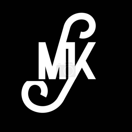 Téléchargez les illustrations : MK Lettre Logo Design. Lettres initiales icône logo MK. Lettre abstraite MK modèle de conception de logo minimal. M K vecteur de conception de lettre avec des couleurs noires. logo mk - en licence libre de droit
