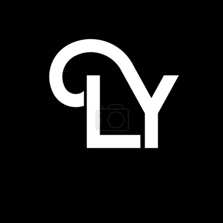 Ilustración de Diseño de Logo LY Letter. Letras iniciales LY logo icon. Carta abstracta LY plantilla de diseño de logotipo minimalista. L Y vector de diseño de letras con colores negros. Logotipo - Imagen libre de derechos
