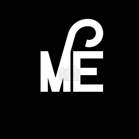 Ilustración de ME Carta Logo Design. Letras iniciales icono del logotipo ME. Carta abstracta ME plantilla de diseño de logotipo minimalista. M E vector de diseño de letras con colores negros. Logotipo - Imagen libre de derechos