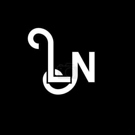 Ilustración de LN Carta Diseño de Logo. Letras iniciales LN logo icon. Plantilla de diseño de logotipo minimalista LN de letra abstracta. L N vector de diseño de letras con colores negros. Logotipo - Imagen libre de derechos