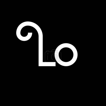 Ilustración de LO Carta Diseño de Logo. Letras iniciales LO logo icon. Carta abstracta LO plantilla de diseño de logotipo minimalista. L O vector de diseño de letras con colores negros. lo logo - Imagen libre de derechos