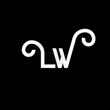 Téléchargez les illustrations : LW Lettre Logo Design. Lettres initiales icône logo LW. Lettre abstraite LW modèle de conception de logo minimal. Vecteur de conception de lettre L W avec des couleurs noires. Logo lw - en licence libre de droit