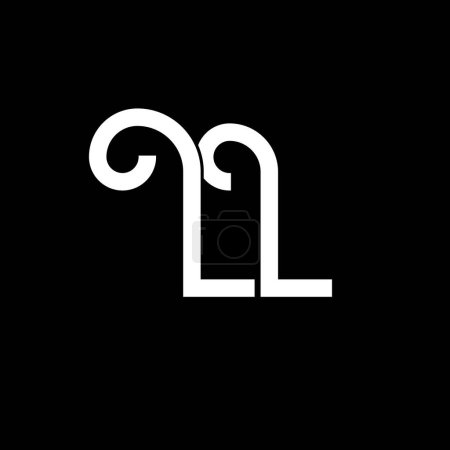 Ilustración de LL Carta Diseño de Logo. Letras iniciales LL icono del logotipo. Plantilla de diseño de logotipo minimalista LL de letra abstracta. L L vector de diseño de letras con colores negros. Logotipo - Imagen libre de derechos