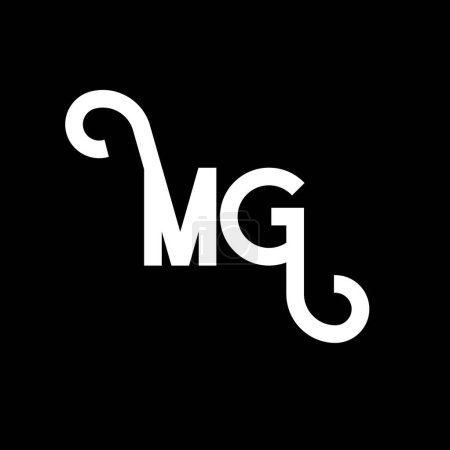 Ilustración de Diseño de Logo MG Letter. Letras iniciales MG logo icon. Plantilla de diseño de logotipo minimalista MG de letra abstracta. M G vector de diseño de letras con colores negros. logo mg - Imagen libre de derechos