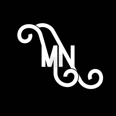 Ilustración de Diseño de Logo Carta MN. Letras iniciales icono del logotipo de MN. Plantilla de diseño de logotipo minimalista MN de letra abstracta. M N vector de diseño de letras con colores negros. Logotipo mn - Imagen libre de derechos