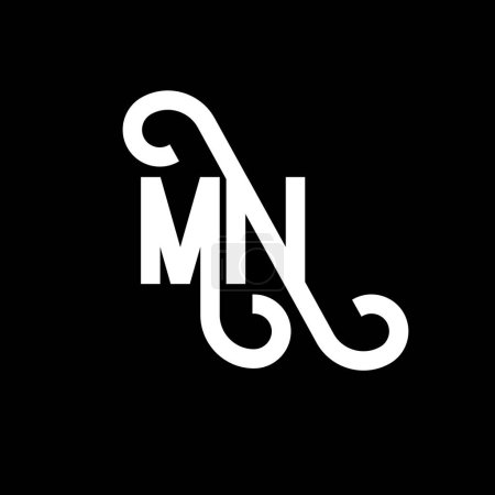 Ilustración de Diseño de Logo Carta MN. Letras iniciales icono del logotipo de MN. Plantilla de diseño de logotipo minimalista MN de letra abstracta. M N vector de diseño de letras con colores negros. Logotipo mn - Imagen libre de derechos