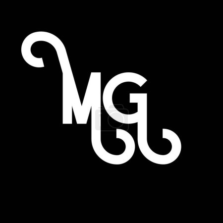 Téléchargez les illustrations : MG Lettre Logo Design. Lettres initiales icône du logo MG. Lettre abstraite MG modèle de conception de logo minimal. M G vecteur de conception de lettre avec des couleurs noires. mg logo - en licence libre de droit