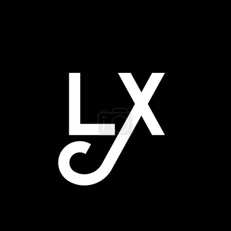 Ilustración de Diseño del logotipo de la carta LX. Letras iniciales icono del logotipo LX. Plantilla de diseño de logotipo minimalista LX de letra abstracta. L X vector de diseño de letras con colores negros. Logotipo lx - Imagen libre de derechos