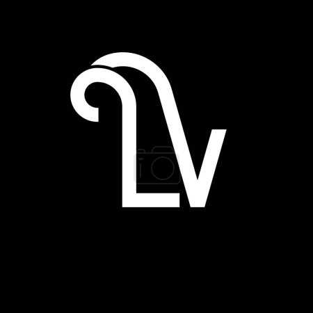Ilustración de Diseño de Logo Carta LV. Letras iniciales icono del logotipo de LV. Plantilla de diseño de logotipo minimalista LV carta abstracta. L V vector de diseño de letras con colores negros. Logotipo lv - Imagen libre de derechos