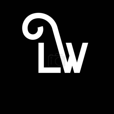 Téléchargez les illustrations : LW Lettre Logo Design. Lettres initiales icône logo LW. Lettre abstraite LW modèle de conception de logo minimal. Vecteur de conception de lettre L W avec des couleurs noires. Logo lw - en licence libre de droit